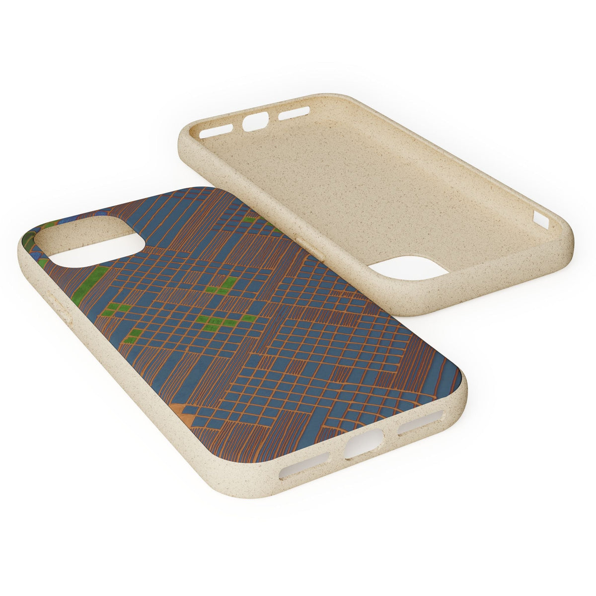 Biodegradable Phone Case — Earthy Geometric Plaid Eco-Friendly Cover, eco friendly phone case product image
