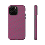 Pink Textured Tough Phone Case — Protective Slim iPhone Cover, durable wireless charging case
