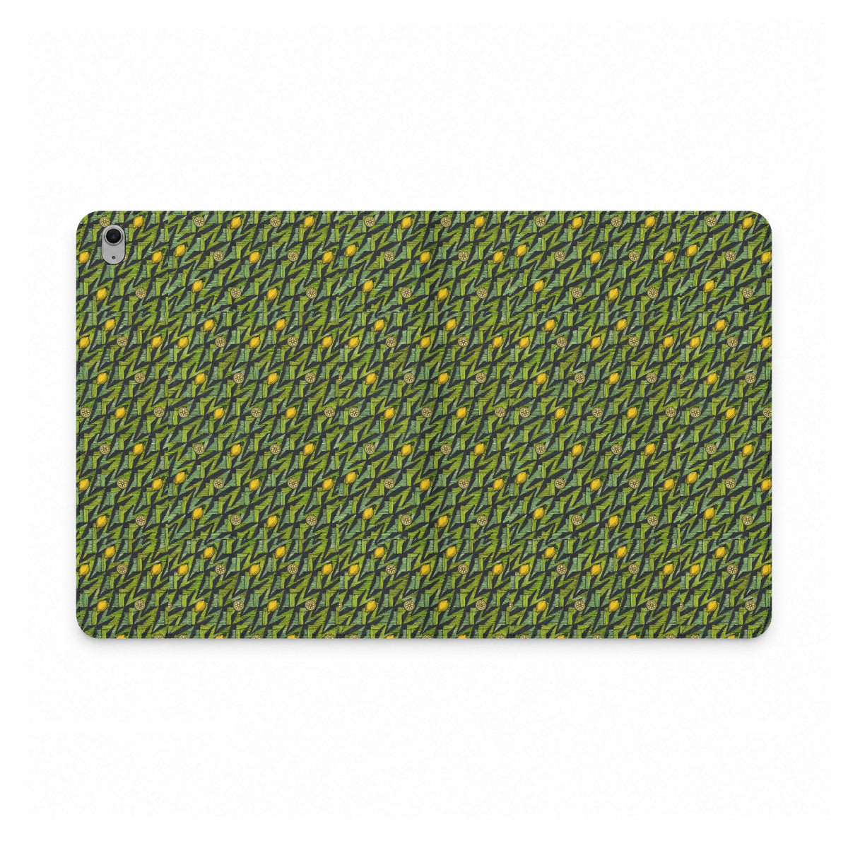 Green Botanical Pattern Tablet Folio Case, a vegan leather tablet case featuring a rich green botanical print and slim protective profile