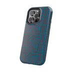 Impact Resistant iPhone 17 Case, Teal Geometric MagSafe Dual-Layer Protection