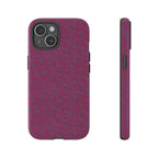 Pink Textured Tough Phone Case — Protective Slim iPhone Cover, durable wireless charging case