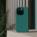 Magnetic Impact-Resistant Phone Case — Teal Geometric Protective Cover, magnetic iphone 18 pro case exploded protective layers