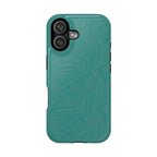 Magnetic Impact-Resistant Phone Case — Teal Geometric Protective Cover, magnetic iphone 18 pro case with camera clearance