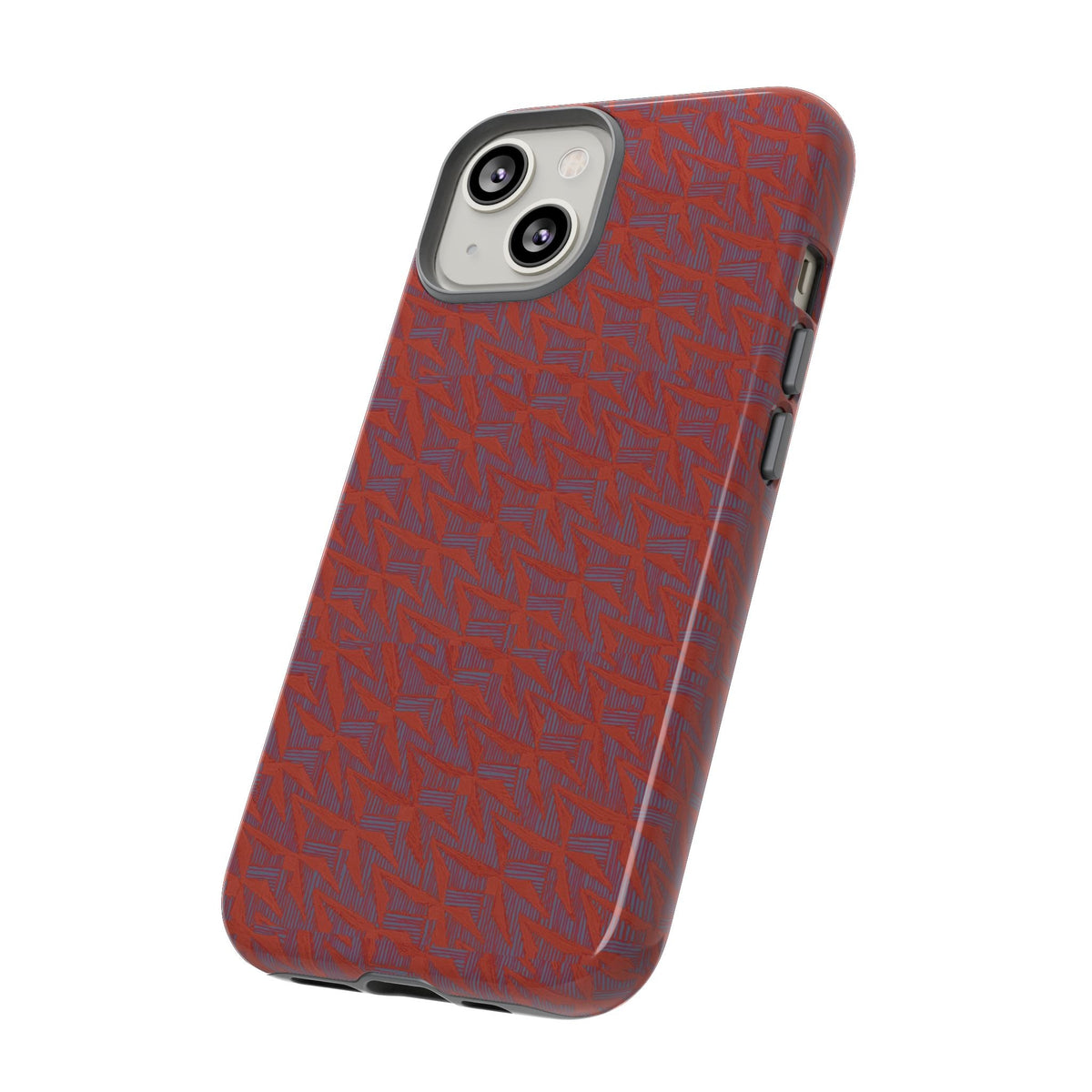 Wireless Charging iPhone 17 ProMax Case – Rugged Red Pebble Texture Shockproof Cover