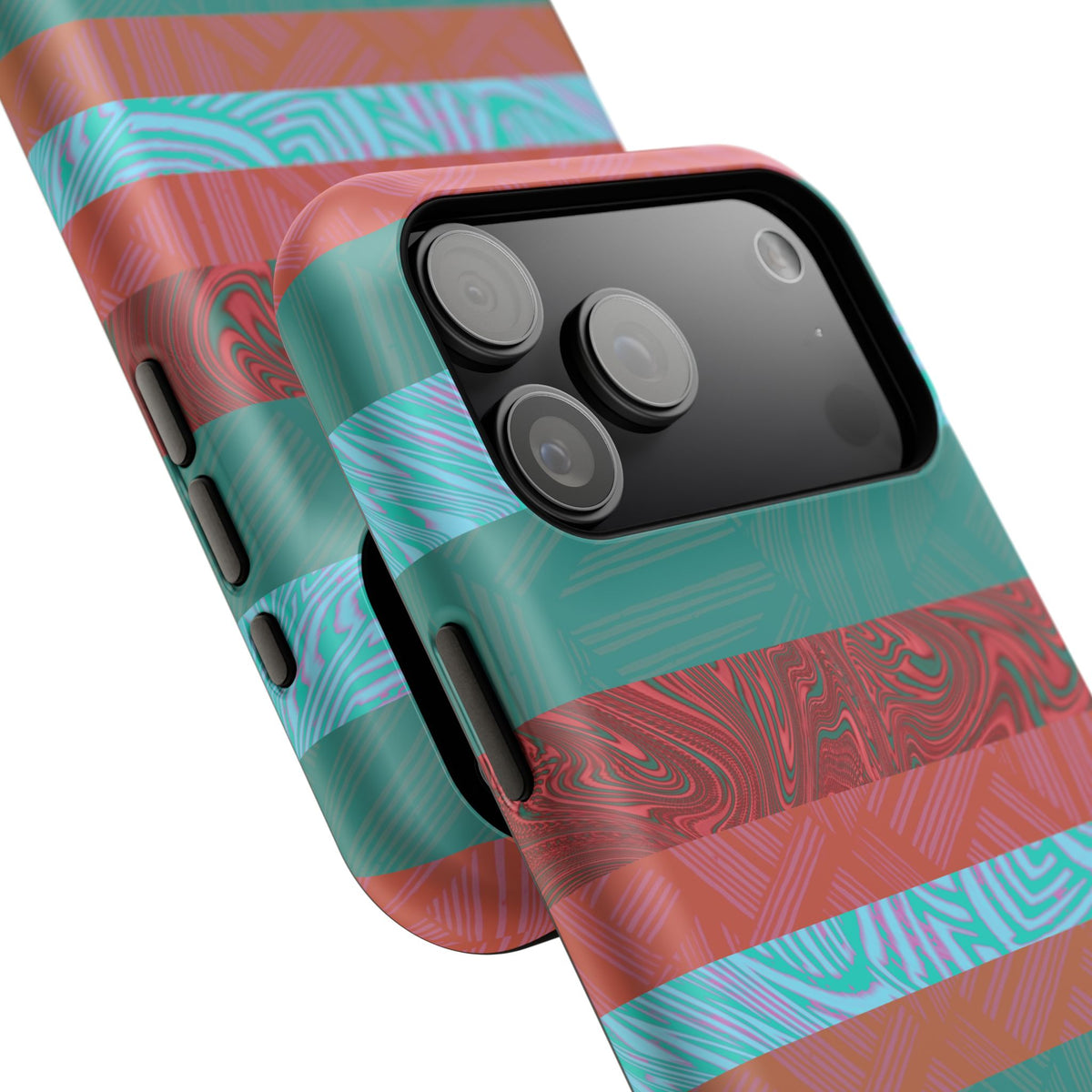 Fractyl MagSafe Compatible iPhone 18 Pro Max Case, Teal Coral Impact-Resistant Magnetic Cover