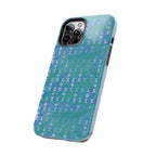 Tough Phone Case — Blue-Green Geometric Watercolor Pattern, shockproof iphone 17 pro case geometric watercolor texture