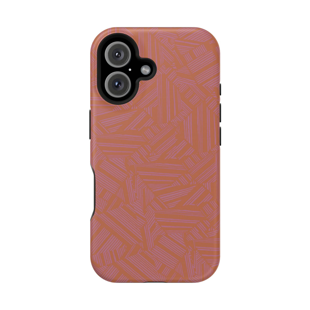 Protective iPhone 18 Pro Max Case With Terracotta Geometric MagSafe Impact Resistance