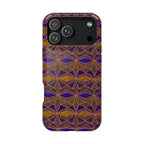 Phone Case — Geometric Tribal Pattern Magnetic Impact-Resistant Case, Fractyl impact resistant iphone 16 pro case shown in a vibrant tribal-inspired geometric print.
