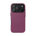 Pink Textured Tough Phone Case — Protective Slim iPhone Cover, durable wireless charging case
