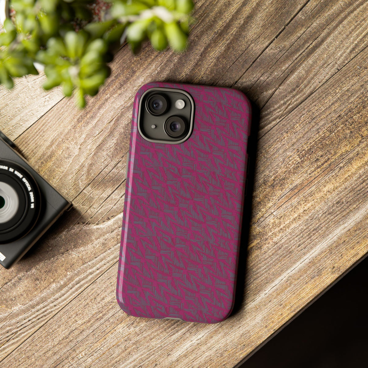Pink Textured Wireless Charging Case | Premium Slim Dual-Layer Protective iPhone Cover