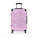 Pink Pastel Pattern Suitcase — Floral Grid Carry-On Luggage