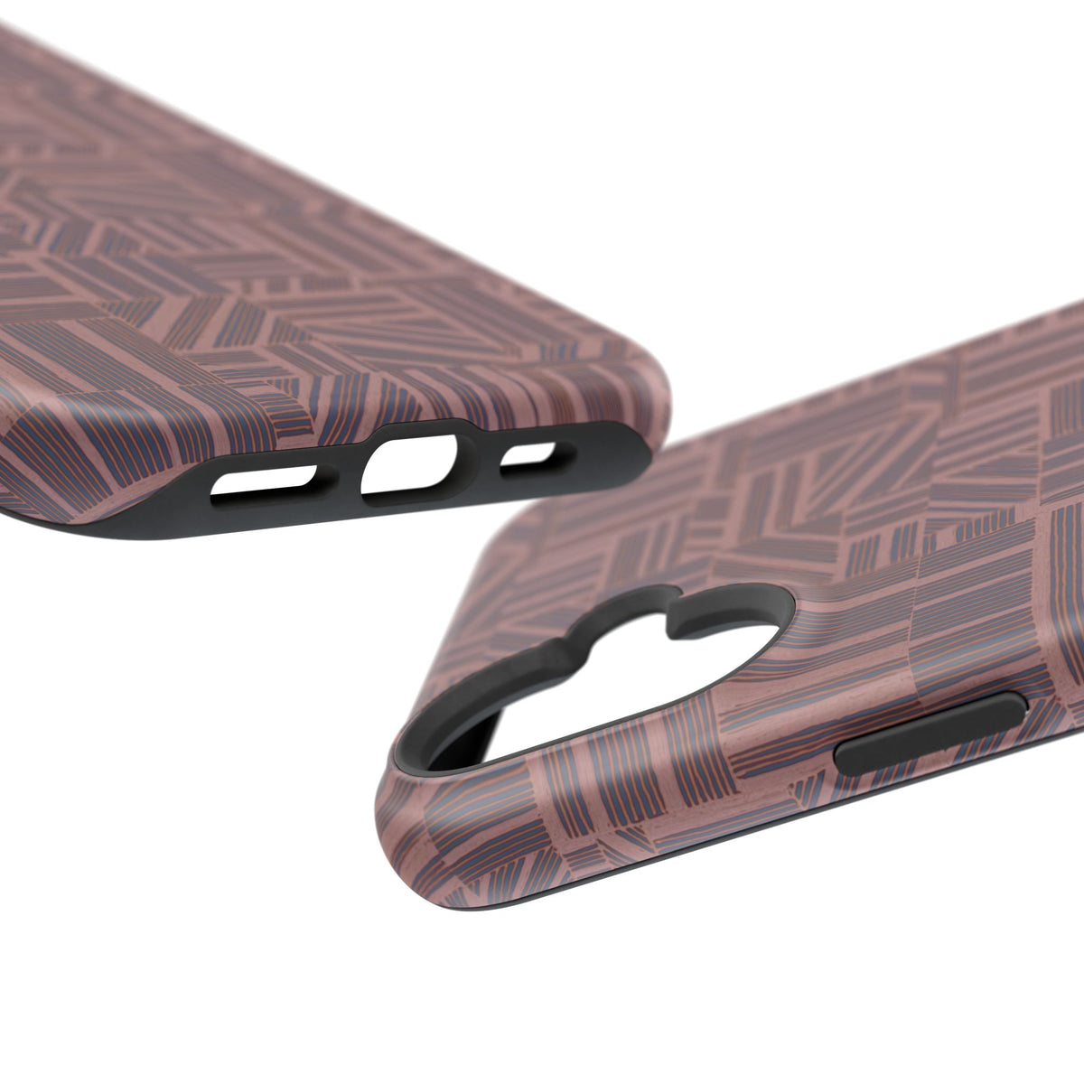 Impact Resistant Iphone 17 Pro Max Case - MagSafe Dual-Layer Geometric Brown Design