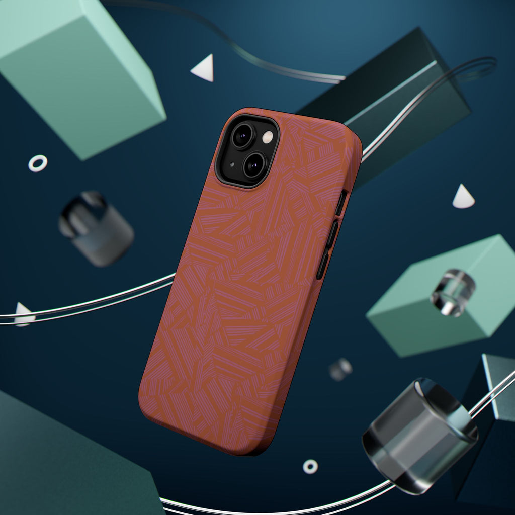 Protective iPhone 18 Pro Max Case With Terracotta Geometric MagSafe Impact Resistance