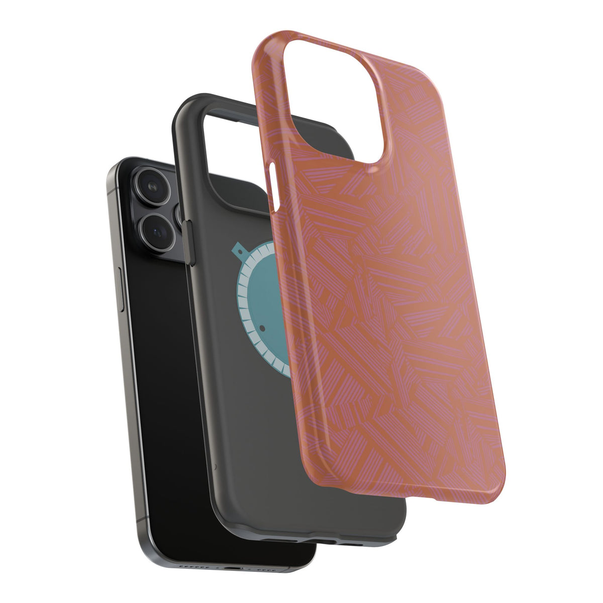 Protective iPhone 18 Pro Max Case With Terracotta Geometric MagSafe Impact Resistance