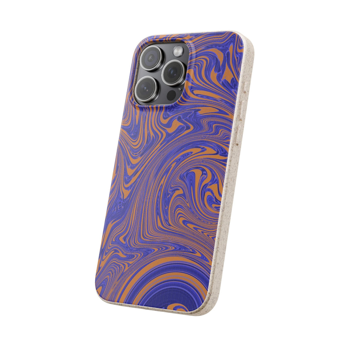 Biodegradable iPhone 17 Case – Purple Orange Marble Swirl Eco-Friendly Protection