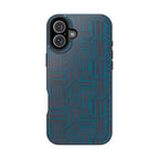 Impact Resistant Phone Case-20% OFF Entire Order, And Free Shipping, Teal Geometric MagSafe case side profile with raised button covers; impact resistant iphone 17 case-20% OFF Entire Order, and Free Shipping.