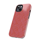 Tough Phone Case — Geometric Coral Pattern Protective Cover, shockproof iphone 18 pro case with protective raised lip