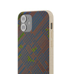 Biodegradable Phone Case — Earthy Geometric Plaid Eco-Friendly Cover, eco friendly phone case product image