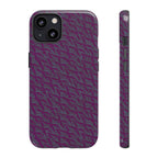 Purple Geometric Tough Phone Case — Protective Slim Phone Cover, full rear view with side button covers, shockproof iphone 17 pro cover