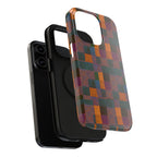 Impact-Resistant Phone Case — Retro Checkerboard Pattern, Fractyl wireless charging iphone 18 pro case highlighting the raised camera surround and smooth edge protection.