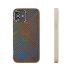 Biodegradable Phone Case — Earthy Geometric Plaid Eco-Friendly Cover, eco friendly phone case product image
