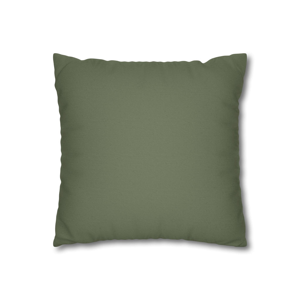Solid green back view of the Green Retro Dot Pattern Pillowcase — Spun Polyester Square Pillow Cover, highlighting the simple and elegant color that complements various decor styles.