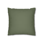 Solid green back view of the Green Retro Dot Pattern Pillowcase — Spun Polyester Square Pillow Cover, highlighting the simple and elegant color that complements various decor styles.