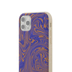 Biodegradable iPhone 17 Case – Purple Orange Marble Swirl Eco-Friendly Protection