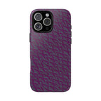 Purple Geometric Tough Phone Case — Protective Slim Phone Cover, full rear view of slim dual-layer case, shockproof iphone 17 pro cover