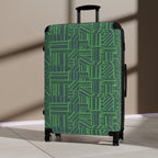 Green Geometric Hard Shell Carry On Suitcase – 360° Spinner Wheels & Built-In Lock
