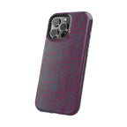 Slim Protective iPhone 16 ProMax Case With MagSafe, Dual-Layer Plum Geometric Design