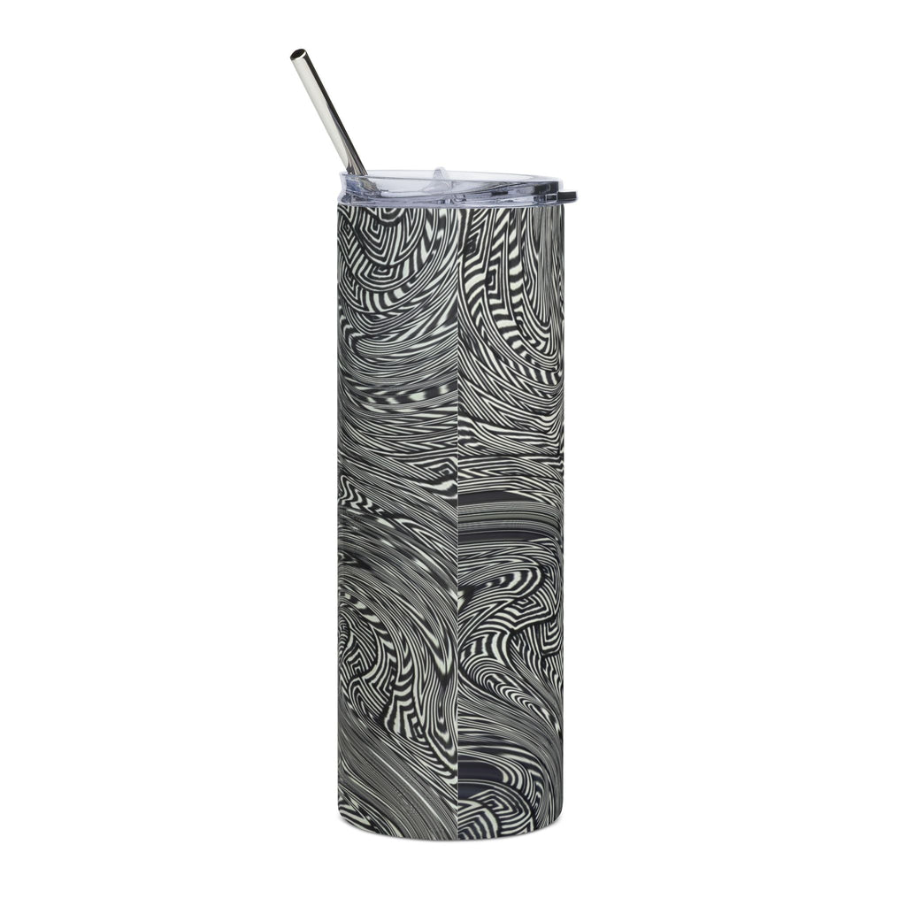 20oz Stainless Steel Tumbler – Gray Marble Swirl Insulated Travel Cup by Printify, displaying a beautiful waves of grey swirl that charm modern drinkware enthusiasts. This insulated coffee cup is the perfect gift for her or him, blending style with practicality. As a versatile everyday tumbler, it adds flair to your office tumbler collection. Enjoy your favorite beverages in this sleek skinny tumbler, crafted from high-quality stainless steel for lasting performance.