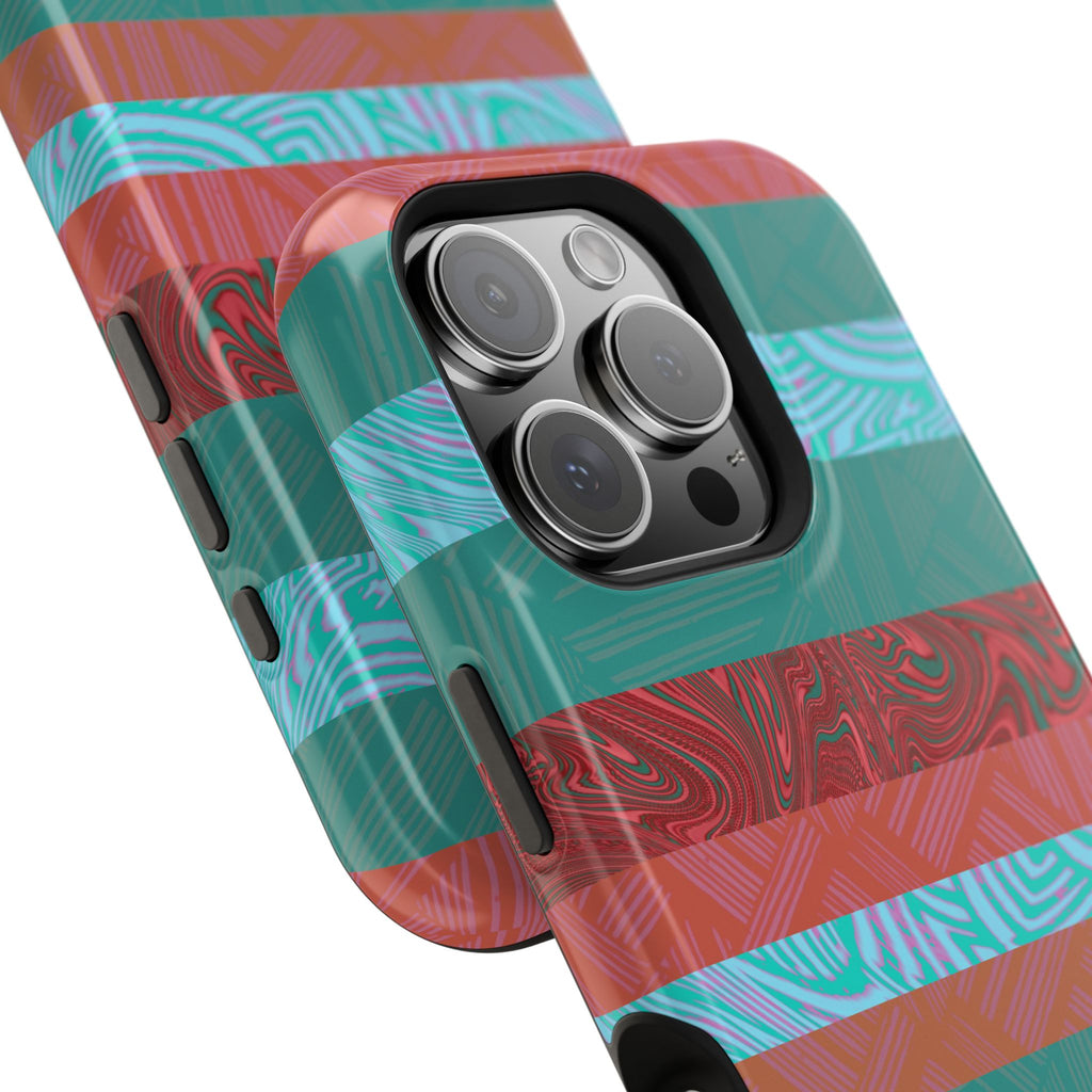 Fractyl MagSafe Compatible iPhone 18 Pro Max Case, Teal Coral Impact-Resistant Magnetic Cover
