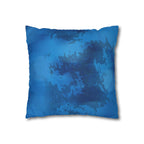 Ocean Accent Cushion Cover - 100% Soft Spun Polyester Blue Tie-Dye Square Pillowcase
