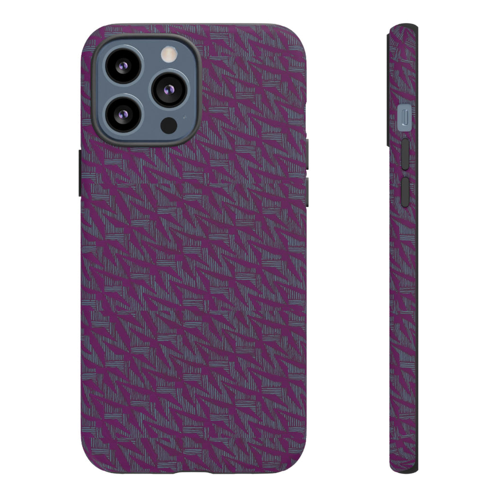Purple Geometric Tough Phone Case — Protective Slim Phone Cover, protective rear view with raised corners, shockproof iphone 17 pro cover
