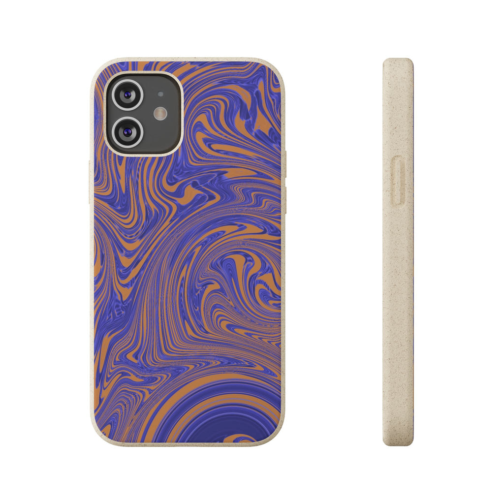 Biodegradable Marble Swirl Phone Case — Purple & Orange Eco-Friendly Protective Cover with raised camera protection; protective biodegradable case _CASETiFY5 alternative.