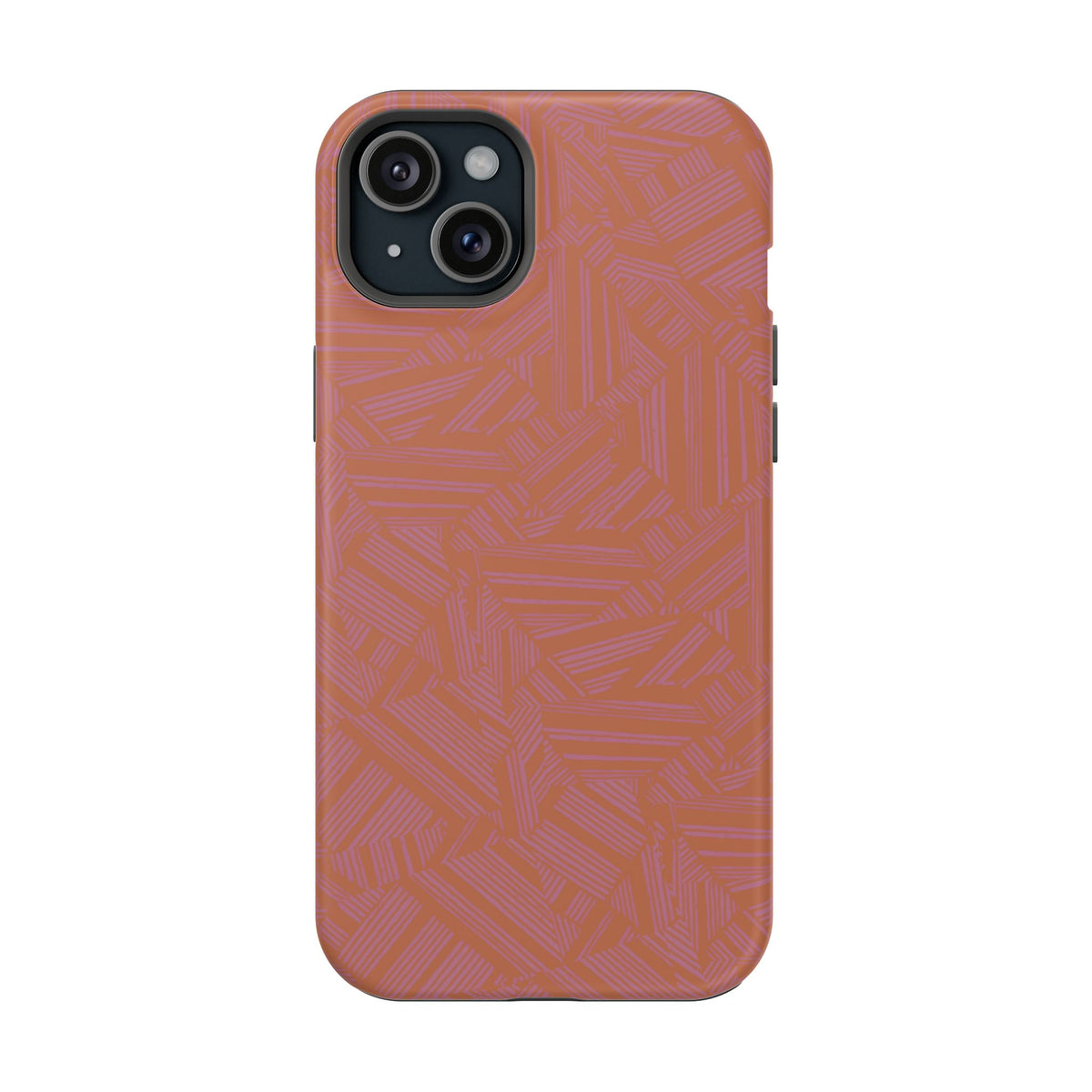Protective iPhone 18 Pro Max Case With Terracotta Geometric MagSafe Impact Resistance