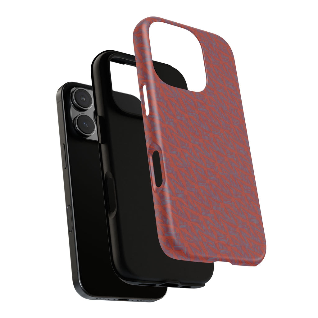 Wireless Charging iPhone 17 ProMax Case – Rugged Red Pebble Texture Shockproof Cover