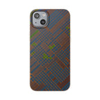 Biodegradable Phone Case — Earthy Geometric Plaid Eco-Friendly Cover, eco friendly phone case product image