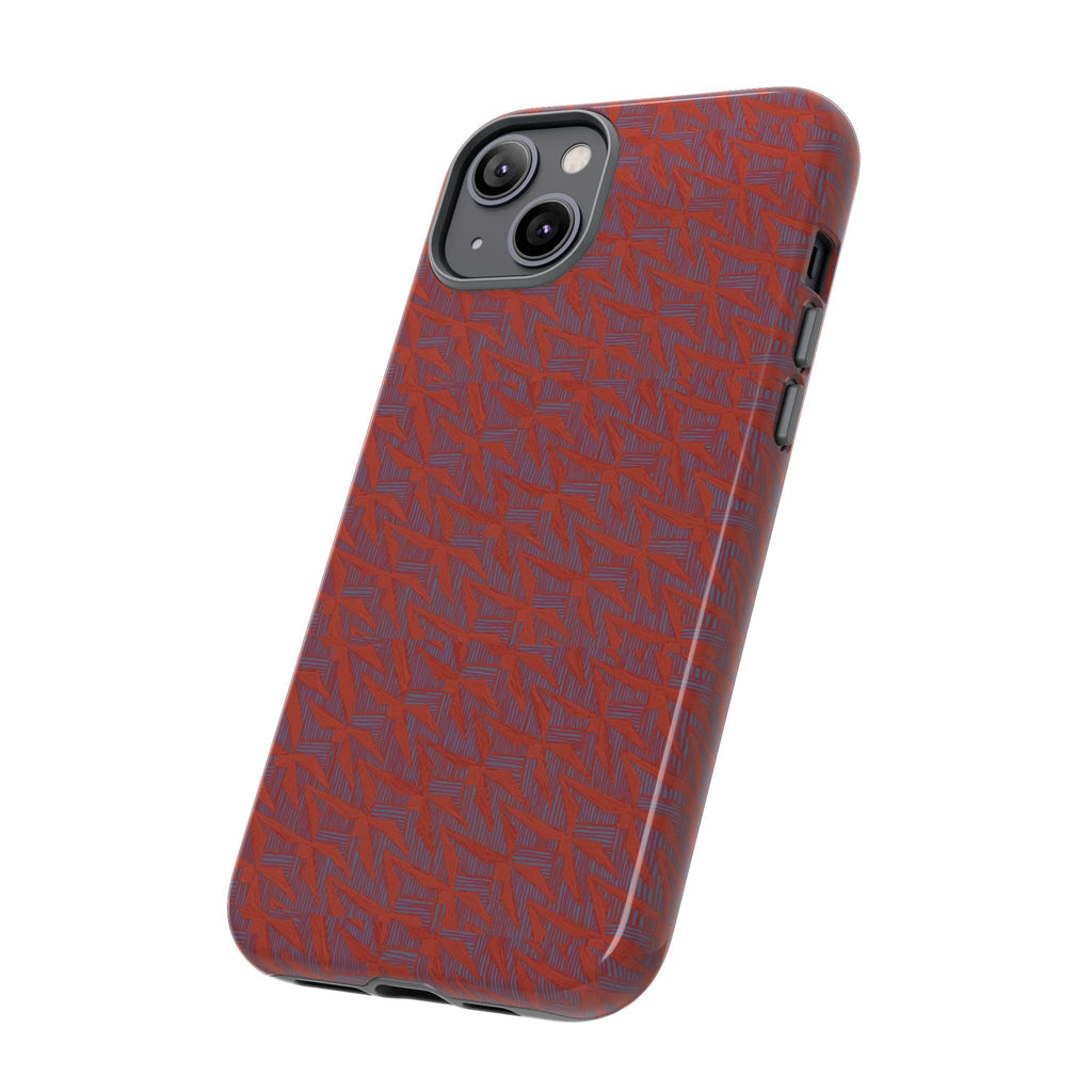 Wireless Charging iPhone 17 ProMax Case – Rugged Red Pebble Texture Shockproof Cover
