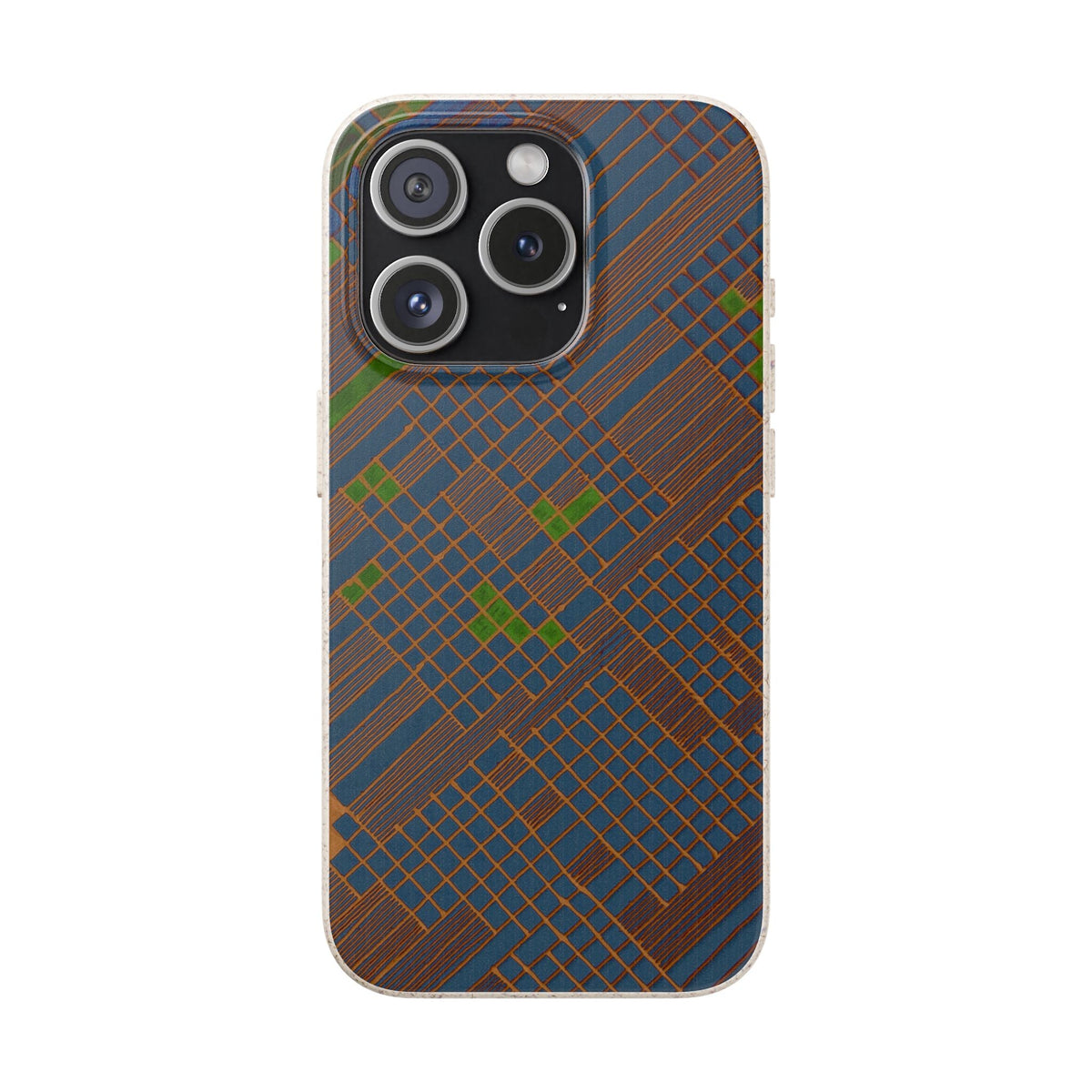 Biodegradable Phone Case — Earthy Geometric Plaid Eco-Friendly Cover, eco friendly phone case product image
