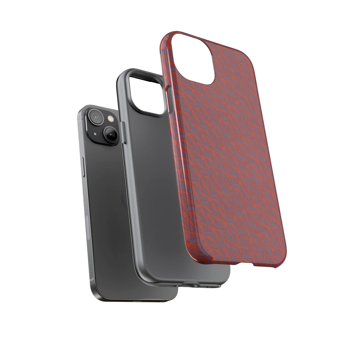 Wireless Charging iPhone 17 ProMax Case – Rugged Red Pebble Texture Shockproof Cover