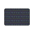 Striped Geometric Desk Mat — Dark Green & Navy Patterned Workspace Pad