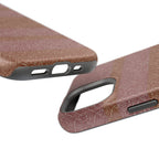 Striped Leather-Texture Magnetic Phone Case — Impact-Resistant iPhone Cover, layered wireless charging iphone 18 pro max case
