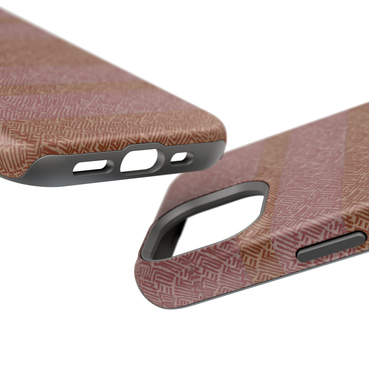 Striped Leather-Texture Magnetic Phone Case — Impact-Resistant iPhone Cover, layered wireless charging iphone 18 pro max case