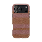 Striped Leather-Texture Magnetic Phone Case — Impact-Resistant iPhone Cover, side profile wireless charging iphone 18 pro max case