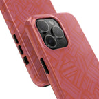 Tough Phone Case — Geometric Coral Pattern Protective Cover, shockproof iphone 18 pro case in a layered shell presentation