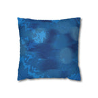 Ocean Accent Cushion Cover - 100% Soft Spun Polyester Blue Tie-Dye Square Pillowcase