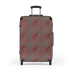 Red Geometric Pattern Carry-On Suitcase — Modern Travel Luggage