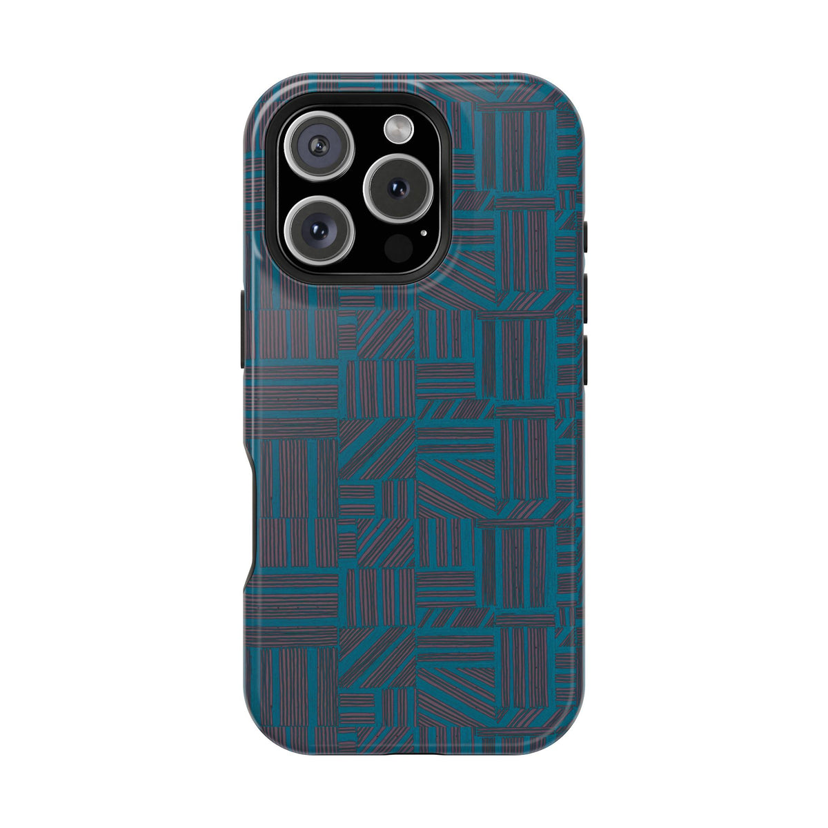 Impact Resistant Phone Case-20% OFF Entire Order, And Free Shipping, Teal Geometric MagSafe case for a large triple-camera phone; impact resistant iphone 17 case-20% OFF Entire Order, and Free Shipping.